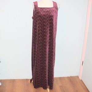Vintage Claudia D. Burgundy Velour Dress Size Large